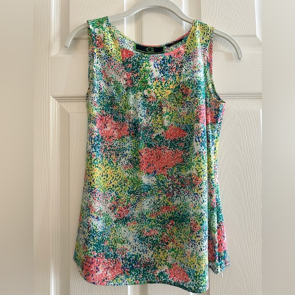 C Wonder Multicolored Spring Silk Blouse, Size XXS - Picture 1 of 4
